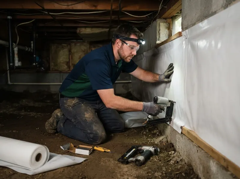 Crawlspace Vapor and Moisture Pest Barrier in Roseville, CA
